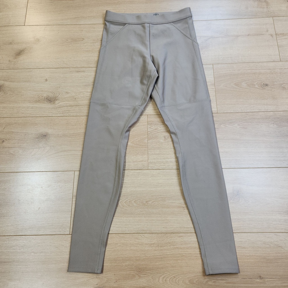 Alo Yoga High-Waist 4-Pocket Utility Leggings Womens Medium Taupe Ankle Length